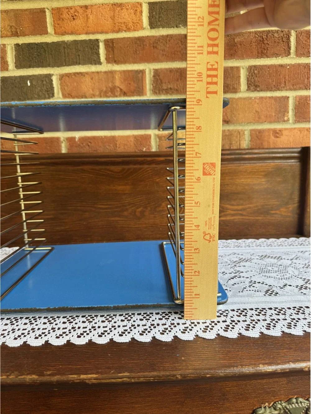 Vintage Playskool Blue Metal Puzzle Storage Rack